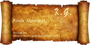 Koch Györgyi névjegykártya